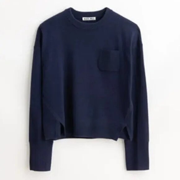 ALEX MILL Navy Blue Wool Cotton Crewneck Sweater Size Small - Picture 1 of 10